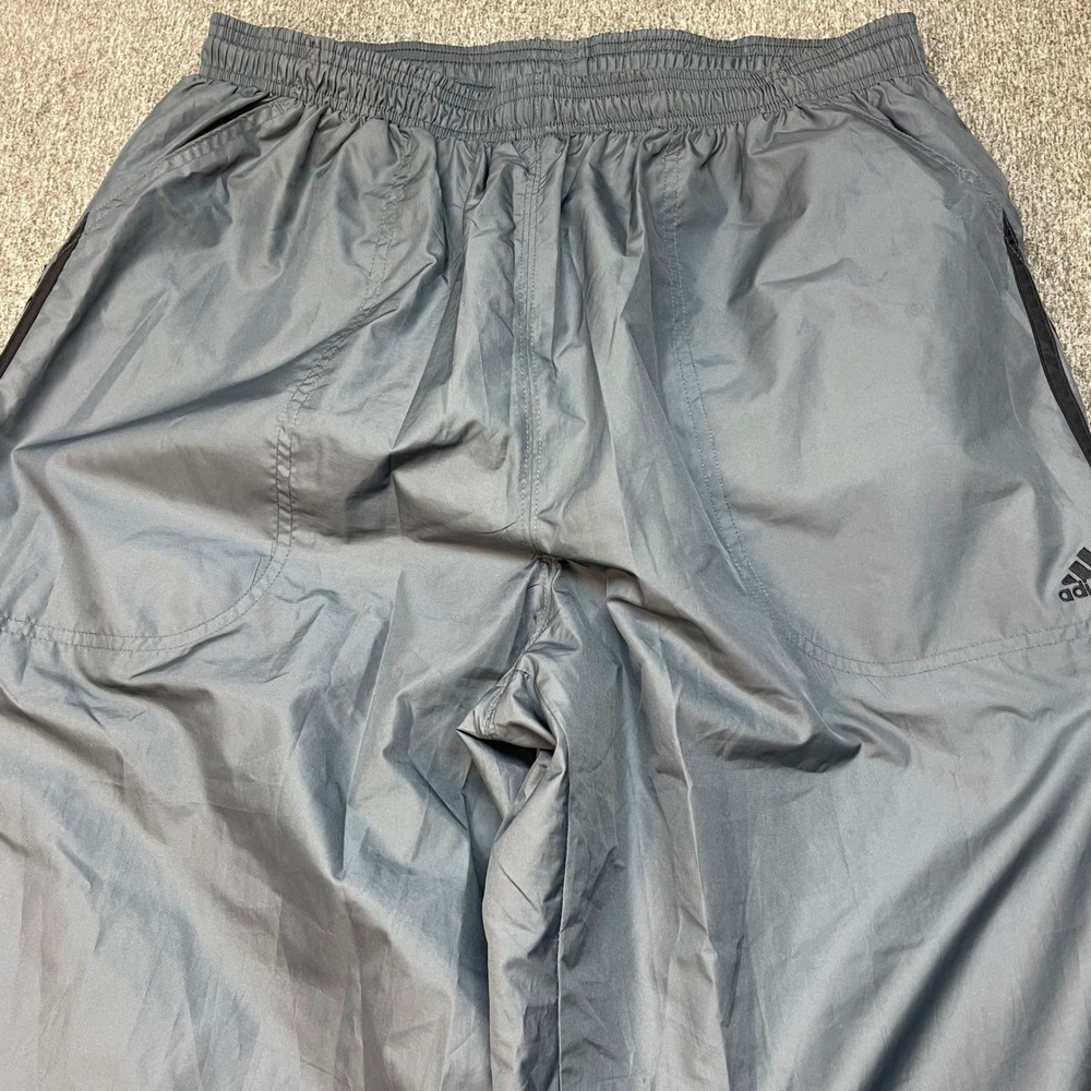 Adidas ClimaShell Wind Pants Mens XL Gray Black Stripe Track Athletic Joggers - Picture 2 of 12